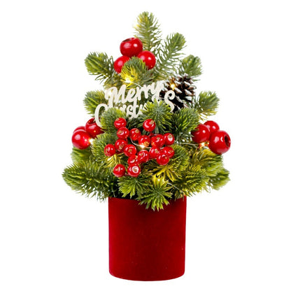 Christmas Decorations LED Pine Cone PE Norbison Ornaments Desktop Mini Tree