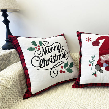 New Christmas Embroidery Pillow Cover