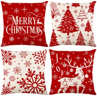 Home Decoration Christmas Pillow Cover Four-piece Set