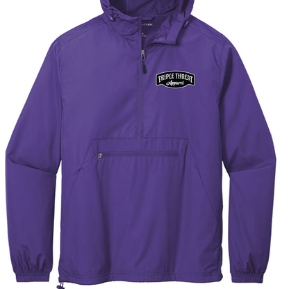packable windbreaker jacket | TT Vintage Windbreaker in purple with black logo on front